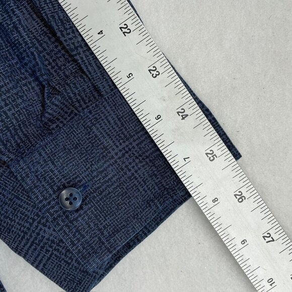 Michael Kors Button Up Shirt Mens 20 34/35 Blue Airsoft Stretch Long Sleeve - Picture 2 of 11